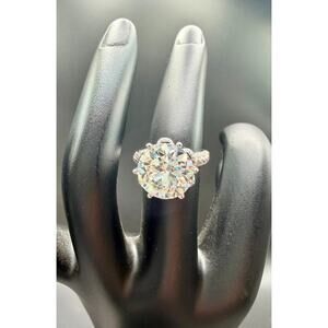 5 Carat Moissanite Solitaire Engagement Ring AU750 Stamped Size 5.25